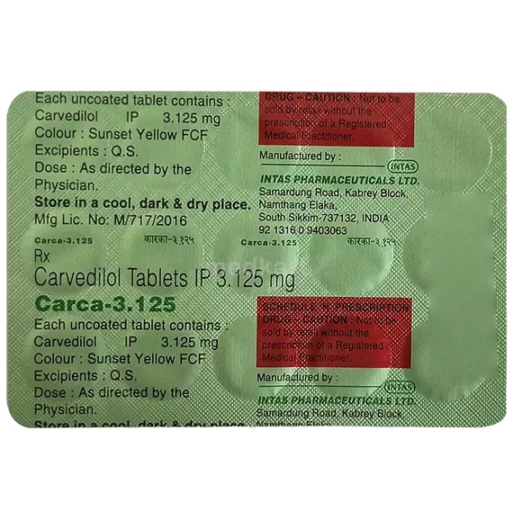 carca 3.125mg tablet 15's
